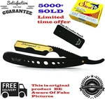 Professional Barber Hair Shaving Razor Straight Edge Folding Knife + 100 Blades New. Price: $19.99.