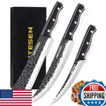 Naitesen Professional Butcher Knife Set 3, Bullnose Meat Carving Breaking New. Price: $65.32.