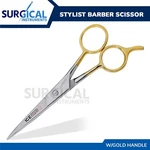 Stylist Scissors Barber Hair Shears Ice Tempered 5.5" With Gold Handle German Gr New. Price: $9.99.