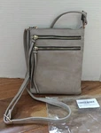 New Deluxity Crossbody Purse Bag Multipocket Double Zipper Adjustable Strap Grey. Price: $13.59.
