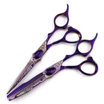 JP440C Steel 6'' Damascus Purple Hair Scissors Cutting & Thinning Barber Shears New. Price: $136.01.