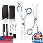 11PC Professional Haircut Scissors Kit Barber Thinning Shears Comb Cape Clips New. Price: $13.99.