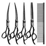 Dog Grooming Scissors,black With Safety Round TIPS,5 1 Curved Scissors... New. Price: $56.65.