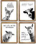 Huacanvasart Funny Bathroom Wall Prints, Black & White Llama Cow Sheep ... Brand. Price: $21.92.