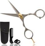 Ontaki Premium Hand-forged Mustache & Beard Scissors 5.5" Silver, Satin New. Price: $33.10.