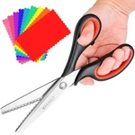 Makasla Pinking Shears - Fabric Craft Scissors With Decorative Edge, Zig Red. Price: $21.34.