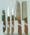 5PCS Thai Kiwi Brand Knives Wood Handle Kitchen Blade Stainless - ( #172 Set ) New. Price: $27.99.