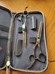 Olivia Garden Silkcut Shear & Thinner Set Green And Black / Carrying Case. New. Price: $150.00.