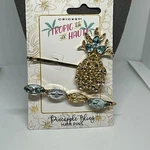 Cricket Gold-tone Crystal Pineapple Bling Hair Clip & Flower New Card. Price: $7.77.