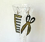 Artisan Hair Stylist Earrings Scissors Comb Beauty Salon David Wright Designs Pre-owned. Price: $13.95.