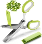 2023 Updated Herb Scissors Set - With 5 Blades Green And White New. Price: $15.85.