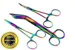 3 Multi Titanium Rainbow Color Lister Bandage Scissors 7.25" Hemostat Str +cvd New. Price: $21.15.