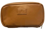 Pocmimut Makeup Bag Brown Leather Travel Cosmetic Open Flat Large New. Price: $14.99.
