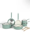 Martha Stewart 12-PIECE Ceramic Nonstick Aluminum Pan Set, Teal New. Price: $175.00.