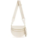 Lushandy Bum Bag Women's Checkered Crossbody Nylon Medium, Beige-solid New. Price: $23.12.
