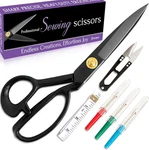 Professional 9 Inch Sewing Scissors For Fabric Cutting - Ultra Sharp, Black New. Price: $32.42.