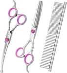 Dog Grooming Scissors With Safety Round Tips Set Of 3, Pink New. Price: $14.20.
