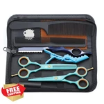 Purple Dragon 5.5" Hair Cutting Shears Set Razor Case Barber Thinning Scissors New. Price: $40.99.
