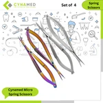 Cynamed Micro Spring Scissors Straight And Curved Precision Satin Rainbow Finish New. Price: $29.99.