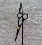 Merteno 5.5" Professional Hair Cutting Scissors Black With Gold Trim New. Price: $20.00.