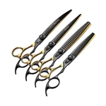 Fenice Peak 7'' Black And Gold Two-color Dog Grooming Scissors Set Straight T... New. Price: $193.74.