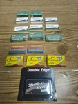 18 Double Edge Safety Razor Blades Sampler Gillette Feather Astra Shark New. Price: $24.00.