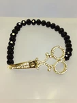 Scissors Cz Stones Bead Stretch Bracelet Barber Salon Hair Stylist Gold / Silver New. Price: $29.99.