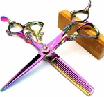 5.5/6 /7 Inch Purple Dragon Knight Professional Japanese Barber Scissors Set New. Price: $37.44.