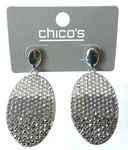 Chico's Ombre Days 3 Tone Silver Jewel Marcasite Studded Oval 2" Dangle Earrings New. Price: $16.22.
