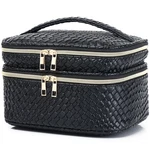 Pinkmik Travel Makeup Bag For Women Double Layer Cosmetic With A/black New. Price: $26.29.