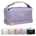 Vogewood Makeup With Handle, Waterproof Double Layer Cosmetic Bag, Purple New. Price: $36.90.