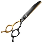 Fenice Peak Black And Golden Professional Curved Thinning Dog Grooming Scissors New. Price: $103.43.
