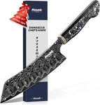 Huusk Damascus Japanese Chef Knife, VG10 Steel Santoku, Ergonomic Handle New. Price: $37.38.