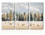 Tumovo Framed Wall Art 3 Piece Canvas Field The Winter With Deer ... New. Price: $58.17.