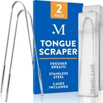 Mouthology Tongue Scraper (2 Pack), Reduce Bad Breath (travel Cases Included), New. Price: $11.70.