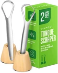 Vivago Tongue Scraper For Adults With Holder (2 Pack) - Metal Silver New. Price: $21.82.