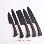Sk Customs Luxury 5PC Kitchen Knife Set Forged Carbon Steel Matte Black W/roll New. Price: $95.99.