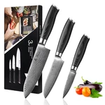 Wakoli Mikata 3-PIECE Damascus Knife Set Professional Kitchen VG10 New. Price: $185.34.