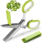 2023 Updated Herb Scissors Set - With 5 Blades Green And White New. Price: $16.11.