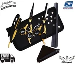 Salon Professional Barber Hairdressing Scissors Set With Razor Gold/black 6.5" New. Price: $35.33.