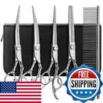 Citywish Dog Grooming Scissors,silver With Safety Round TIPS,5 1 Curved New. Price: $80.21.