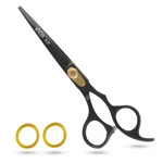 Nixcer Hair Cutting Scissors Razor Edge Japanese Steel Shears 6.5" Black/gold New. Price: $14.99.