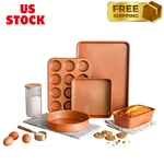 Non Stick Ceramic Bakeware Set, 5 Piece Warp & Dishwasher Safe Baking New. Price: $58.56.
