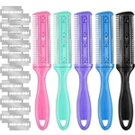 Boao 5 Pieces Dual-sided Cutting Scissors, 20 Razors, And Thinning Comb With... New. Price: $9.11.