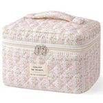 Hbselect Quilted Makeup Bag Large Cotton Cosmetic Travel With Handle New. Price: $13.55.
