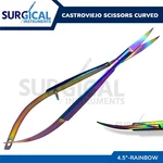 Rainbow Castroviejo Scissors 4.5" Curved Ophthalmic Instruments German Grade New. Price: $11.99.