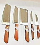 5PCS Thai Kiwi Brand Knives Wood Handle Kitchen Blade Stainless - ( #830 Set ) New. Price: $39.99.