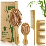 Mrd Set, Natural Bamboo Comb Paddle Detangling Hairbrush, Yellow New. Price: $21.82.