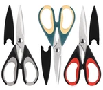 3 Pcs Stainless Steel Kitchen Scissors, Black Grey + Red Dark Green New. Price: $14.99.